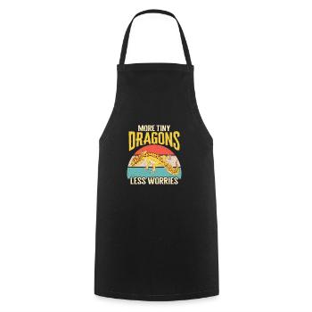 Leopard Gecko Lizard Reptiles Herpetologist - Cooking Apron - black - Front - AI Model Male 185 dark (185cm)
