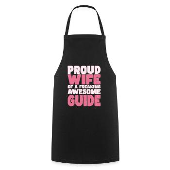 Proud Wife of A Damn Good Tour Guide - Cooking Apron - black - Front - AI Model Male 185 dark (185cm)