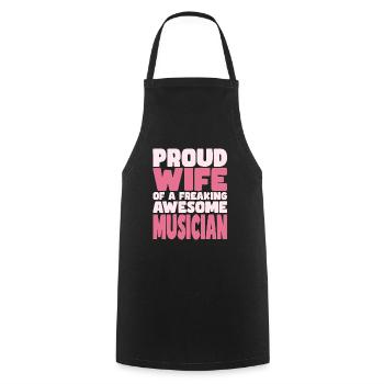 Proud Wife of A Damn Good Musician - Cooking Apron - black - Front - AI Model Male 185 dark (185cm)