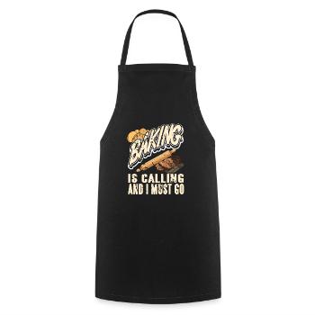 La cuisson appelle et je dois aller vintage Drôle boulanger - Tablier de cuisine - noir - Devant - AI Model Male 185 dark (185cm)