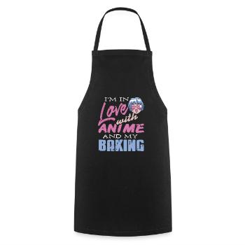 Je suis amoureux de l’anime et de mon rétro cool - Tablier de cuisine - noir - Devant - AI Model Male 185 dark (185cm)