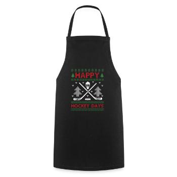 Ugly Christmas - Happy Hockeydays - Cooking Apron - black - Front - AI Model Male 185 dark (185cm)