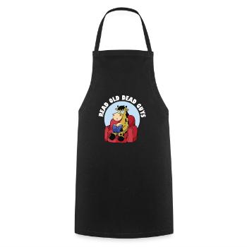 Read Old Dead Guys, The Giraffe Book Holidays - Cooking Apron - black - Front - AI Model Male 185 dark (185cm)