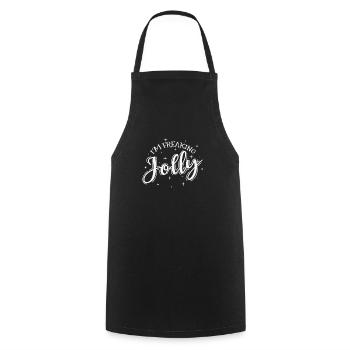 I'm freaking Jolly Christmas Xmas - Cooking Apron - black - Front - AI Model Male 185 dark (185cm)