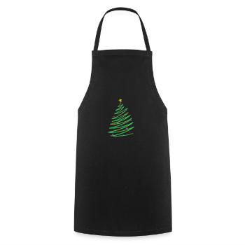 One Line Christmas Tree Christmas Xmas - Cooking Apron - black - Front - AI Model Male 185 dark (185cm)
