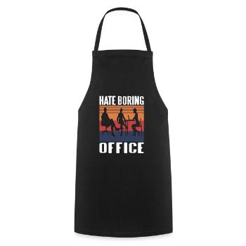 Hate Boring Office Retro Drôle T-Shirt Cadeau - Tablier de cuisine - noir - Devant - AI Model Male 185 dark (185cm)