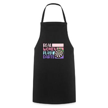 Real Women Play Darts Ladies Darts Accessories Darts - Cooking Apron - black - Front - AI Model Male 185 dark (185cm)
