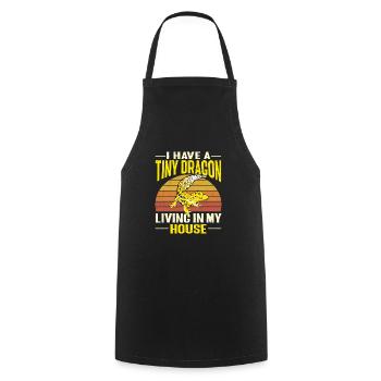 Leopard Gecko Lizard Reptiles Herpetologist - Cooking Apron - black - Front - AI Model Male 185 dark (185cm)
