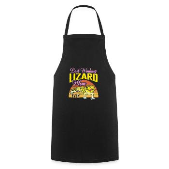 Leopard Gecko Lizard Reptiles Herpetologist - Cooking Apron - black - Front - AI Model Male 185 dark (185cm)