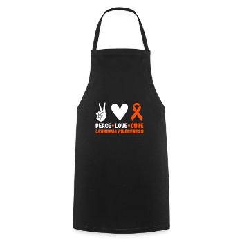 Peace Love Cure - Leukemia Awareness - Kochschürze - Schwarz - Vorne - AI Model Male 185 dark (185cm)