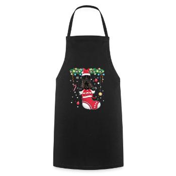 Drôle de Noël - Mignon Chien Presa Canario à Noël S - Tablier de cuisine - noir - Devant - AI Model Male 185 dark (185cm)