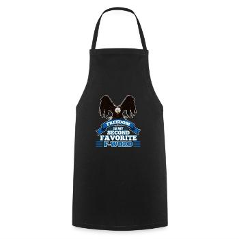 Freedom is my second favorite f word - Cooking Apron - black - Front - AI Model Male 185 dark (185cm)