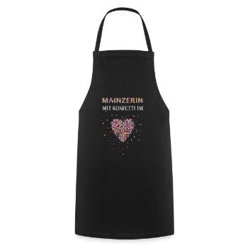 Mainzerin Konfetti im Herz Karneval Fasnacht Mainz - Kochschürze - Schwarz - Vorne - AI Model Male 185 dark (185cm)