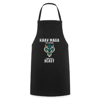 Krav Maga Lion - Trainieren wie eine Bestie - - Kochschürze - Schwarz - Vorne - AI Model Male 185 dark (185cm)