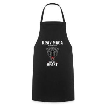 Krav Maga Panther - Trainieren wie eine Bestie - - Kochschürze - Schwarz - Vorne - AI Model Male 185 dark (185cm)