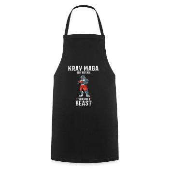 Krav Maga Pitbull - Trainieren wie eine Bestie - - Kochschürze - Schwarz - Vorne - AI Model Male 185 dark (185cm)