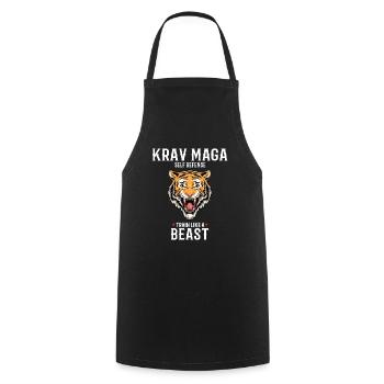 Krav Maga Tiger - Trainieren wie eine Bestie - - Kochschürze - Schwarz - Vorne - AI Model Male 185 dark (185cm)