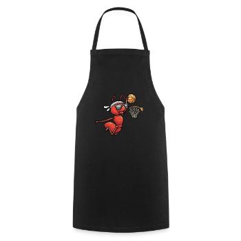 Feuerameise Spielt Basketball Spiel Männer Frauen - Kochschürze - Schwarz - Vorne - AI Model Male 185 dark (185cm)