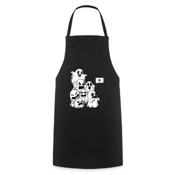Funny Halloween Cute Ghost Creepy - Cooking Apron - black - Front - AI Model Male 185 dark (185cm)