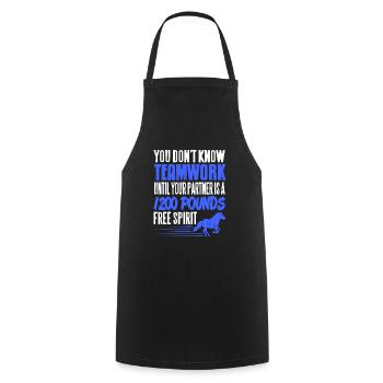 Horse Racer Partners A 1200 Pounds Free Spirit - Cooking Apron - black - Front - AI Model Male 185 dark (185cm)