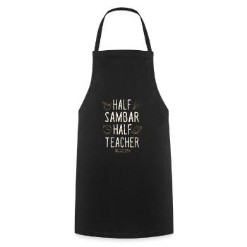 Moitié Sambar Moitié Professeur Drôle Professeur Humour - Tablier de cuisine - noir - Devant - AI Model Male 185 dark (185cm)