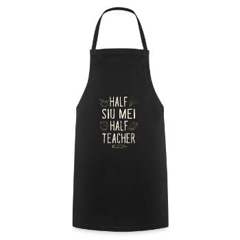 Half Siu Mei Half Teacher Funny Professor Humor - Kochschürze - Schwarz - Vorne - AI Model Male 185 dark (185cm)