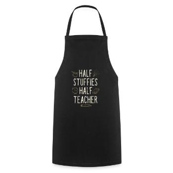 Half Stuffies Half Teacher Funny Professor Humor - Cooking Apron - black - Front - AI Model Male 185 dark (185cm)