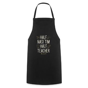 Moitié Nasi Tim Moitié Professeur Drôle Professeur Humour - Tablier de cuisine - noir - Devant - AI Model Male 185 dark (185cm)