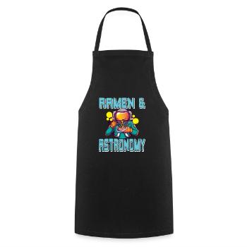 Ramen & Astronomy Retro Ramen Lover Designs - Cooking Apron - black - Front - AI Model Male 185 dark (185cm)