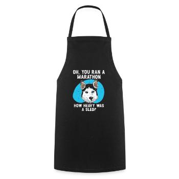 Mush Mushing Sled Dog Sledding Musher Huskie - Cooking Apron - black - Front - AI Model Male 185 dark (185cm)