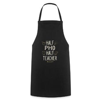 Moitié Pho Moitié Professeur Drôle Professeur Humour - Tablier de cuisine - noir - Devant - AI Model Male 185 dark (185cm)