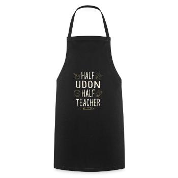 Moitié Udon Moitié Professeur Drôle Professeur Humour - Tablier de cuisine - noir - Devant - AI Model Male 185 dark (185cm)