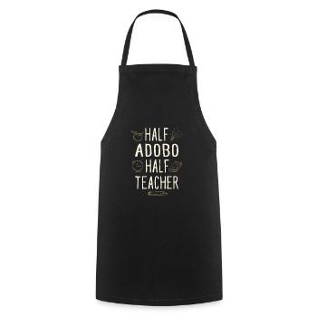 Half Adobo Half Teacher Funny Professor Humor - Kochschürze - Schwarz - Vorne - AI Model Male 185 dark (185cm)