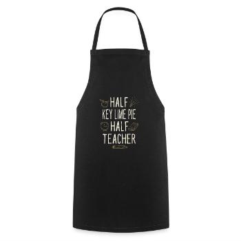 Moitié Clé Tarte au citron vert Moitié Professeur drôle Professeur - Tablier de cuisine - noir - Devant - AI Model Male 185 dark (185cm)