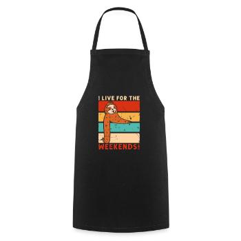 Classic Retro I Live for the Weekends Weekender - Cooking Apron - black - Front - AI Model Male 185 dark (185cm)