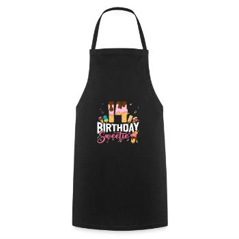 14e anniversaire Crème glacée Quatorze ans de B-Day - Tablier de cuisine - noir - Devant - AI Model Male 185 dark (185cm)