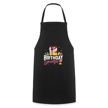 12 ans Joyeux anniversaire Amateurs de crème glacée - Tablier de cuisine - noir - Devant - AI Model Male 185 dark (185cm)