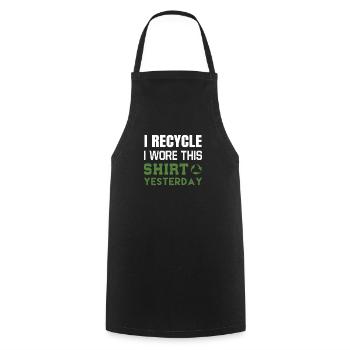 Je Recycele J’ai porté cette chemise hier - Tablier de cuisine - noir - Devant - AI Model Male 185 dark (185cm)