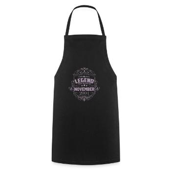 Une légende est née en novembre 2004 - Tablier de cuisine - noir - Devant - AI Model Male 185 dark (185cm)