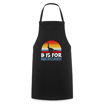 B Is For Brachiousaurus Dinosaur Paleontologist - Cooking Apron - black - Front - AI Model Male 185 dark (185cm)