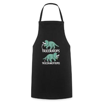 Triceratops Dinosaur Lover Prehistoric Dino - Cooking Apron - black - Front - AI Model Male 185 dark (185cm)