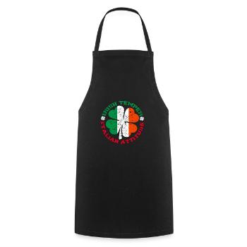 Irish Temper Italian Attitude Shirt Patrick's Day - Kochschürze - Schwarz - Vorne - AI Model Male 185 dark (185cm)