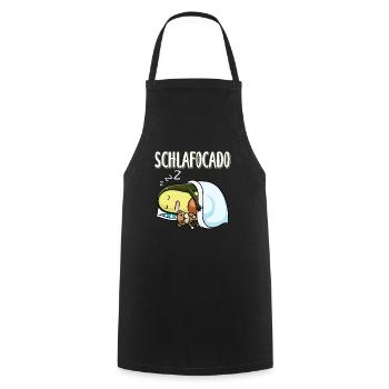 Schlafocado Schlafen Avocado Mit Plüschtier - Kochschürze - Schwarz - Vorne - AI Model Male 185 dark (185cm)