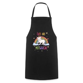 Les chats sont des chats magiques propriétaires de chats licorne - Tablier de cuisine - noir - Devant - AI Model Male 185 dark (185cm)