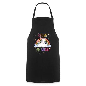 Cute Cats Rainbow Motif for Cat Fans - Cooking Apron - black - Front - AI Model Male 185 dark (185cm)