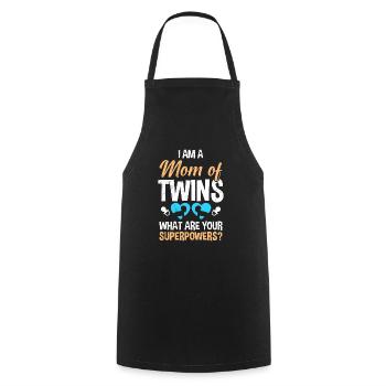 Twin Mom Mother of Twins Boy Mom - Cooking Apron - black - Front - AI Model Male 185 dark (185cm)