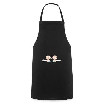 Mother Twins Siblings Young Girls Mama - Cooking Apron - black - Front - AI Model Male 185 dark (185cm)