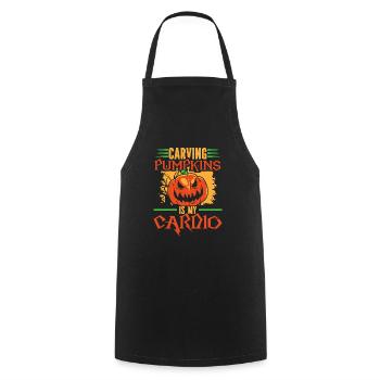 Kürbis Schnitzen Gruselig Halloween - Kochschürze - Schwarz - Vorne - AI Model Male 185 dark (185cm)