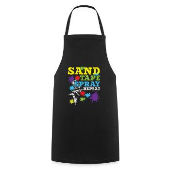 Sandband Spray Wiederholung Auto Auto Karosserielackierer - Kochschürze - Schwarz - Vorne - AI Model Male 185 dark (185cm)