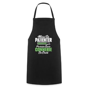 Humour cadeau prochaine grosse connerie en cours - Tablier de cuisine - noir - Devant - AI Model Male 185 dark (185cm)